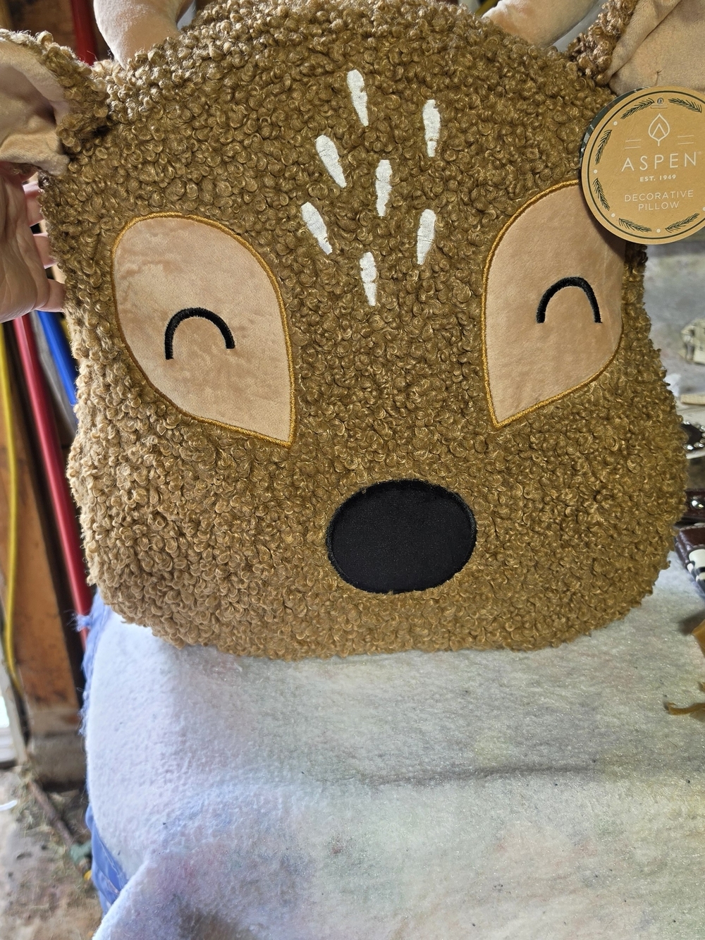 Brown Deer Face Decorative Pillow